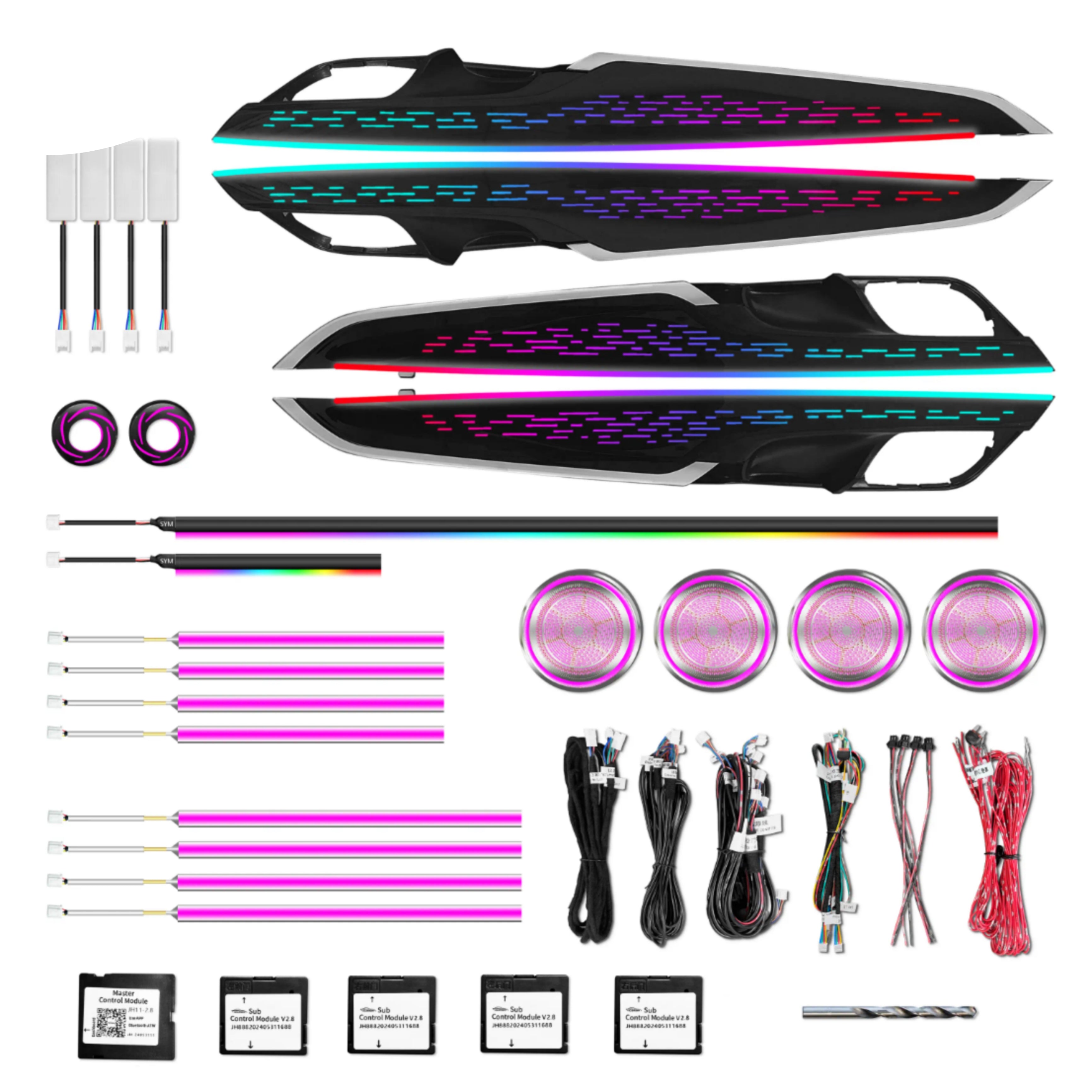 (PRENOTA) Ambient Light per BMW X5, X6 F15, F16, 256 Colori, APP