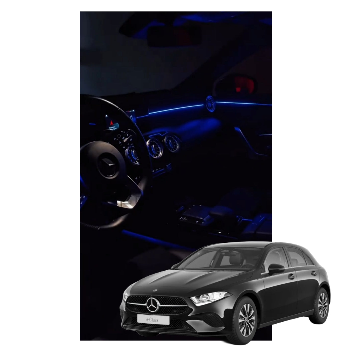 (PRENOTA) Ambient Light per Mercedes Classe A w177, Luci Ambiente con Comando da App, RGB Led Interior, Led Dinamico