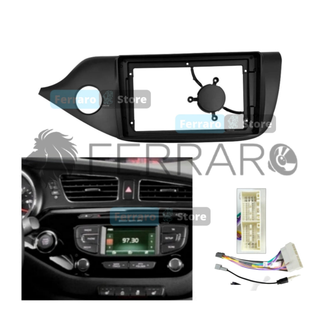 Kit Montaggio Autoradio 9"Pollici, Kia Ceed (2012-2018) Mascherina, Cablaggio per Autoradio Android