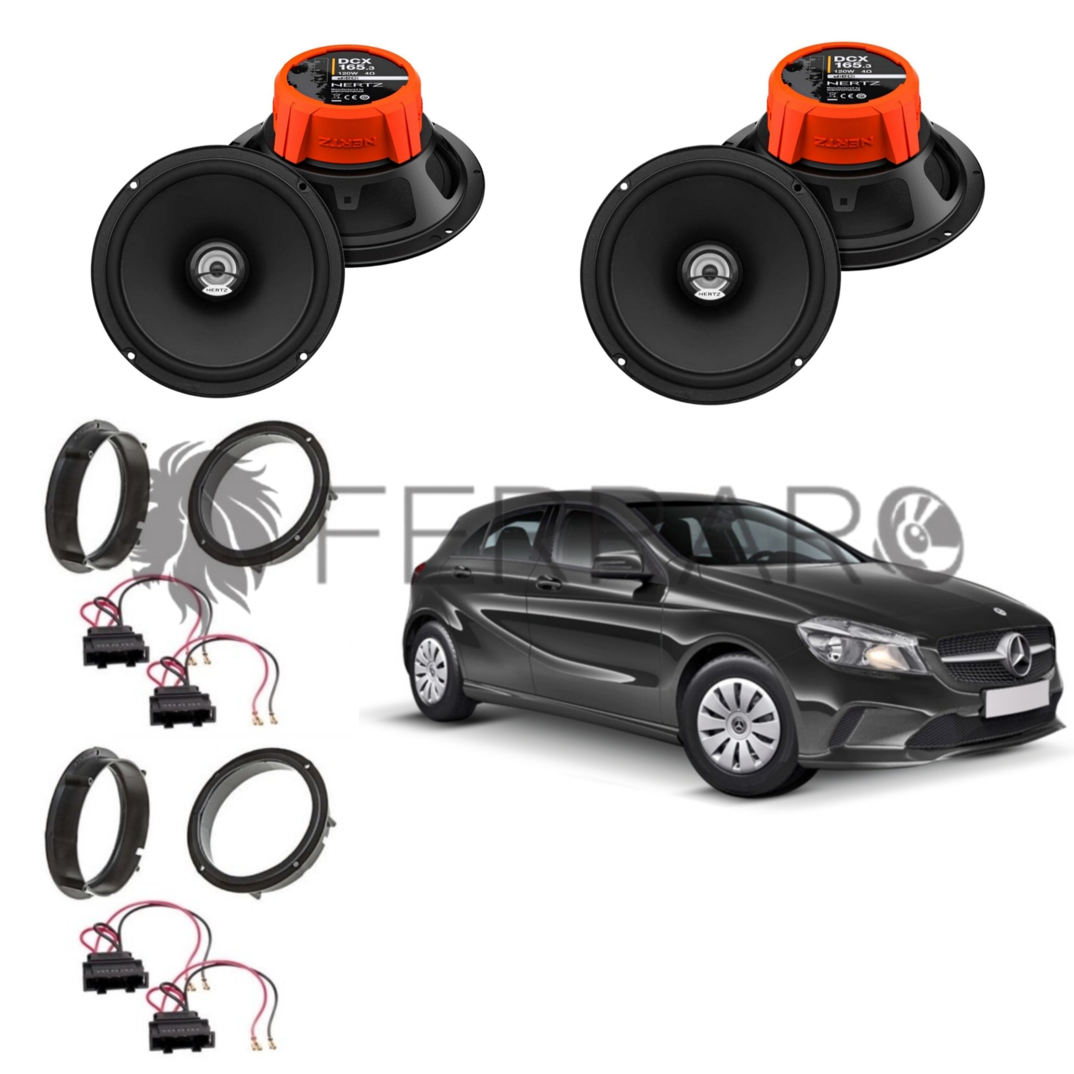 Hertz Kit 4 Casse, DCX 165.3, Ant/Post, Mercedes Classe A/B, W176/W246