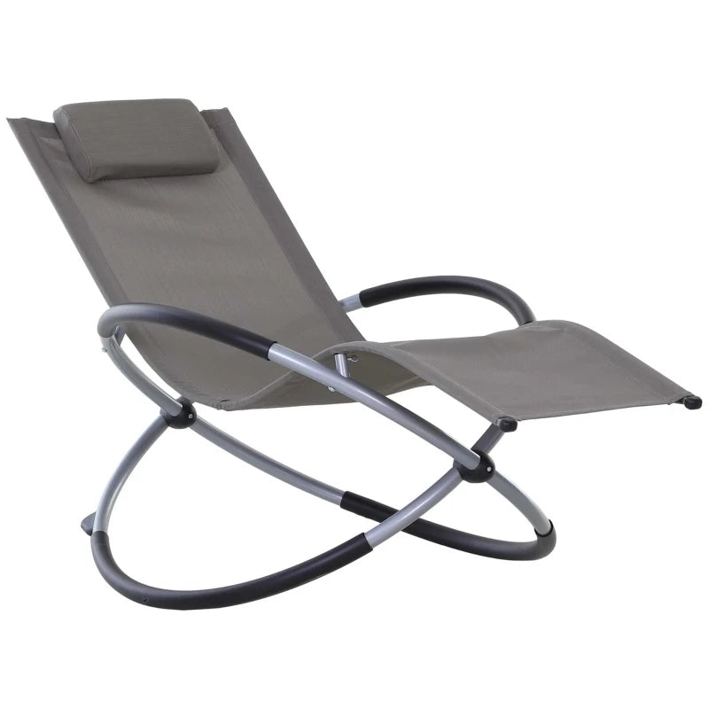 Outsunny Sedia A Dondolo Design Moderno Per Interni Ed Esterni Textilene 154x80x84cm Grigio
