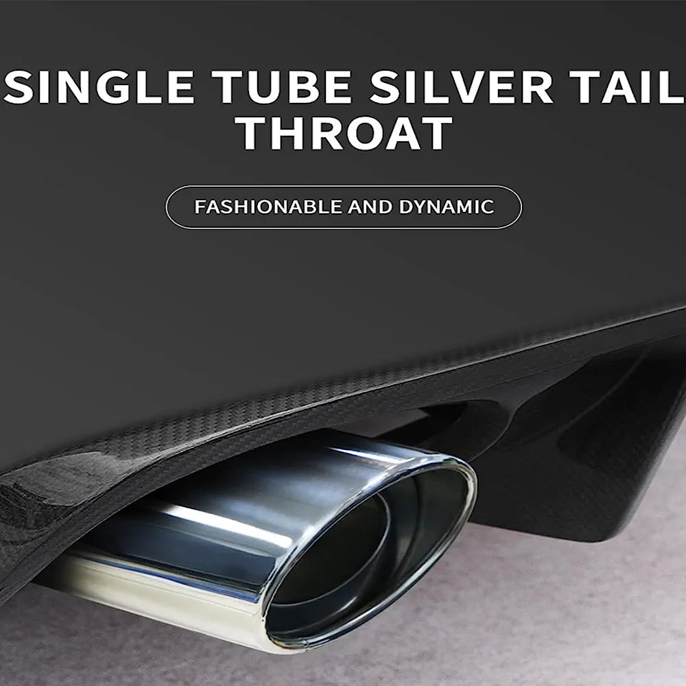 Car Exhaust Pipe - Car Exhaust Tip, Stainless Steel, For Modified Cars, Bright Silver Straight