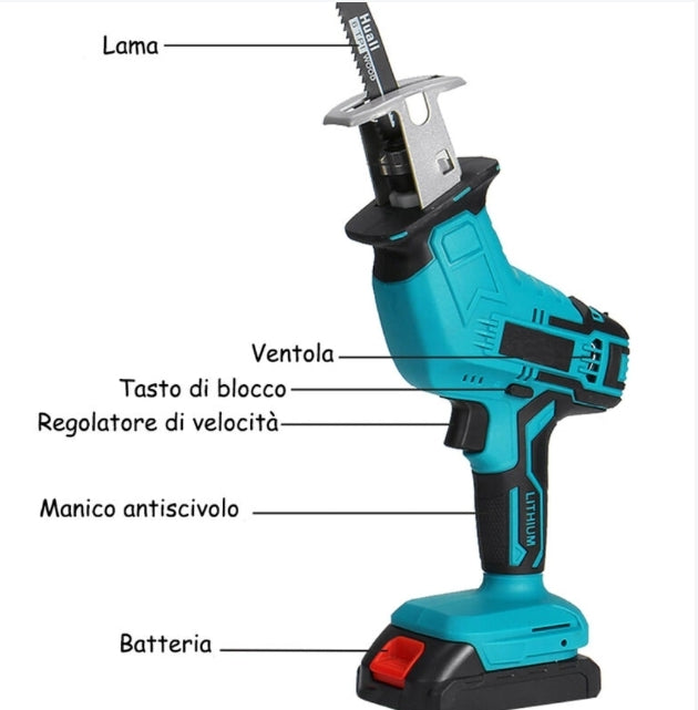 Seghetto a Gattuccio, Doppia Batteria 26V, Valigia