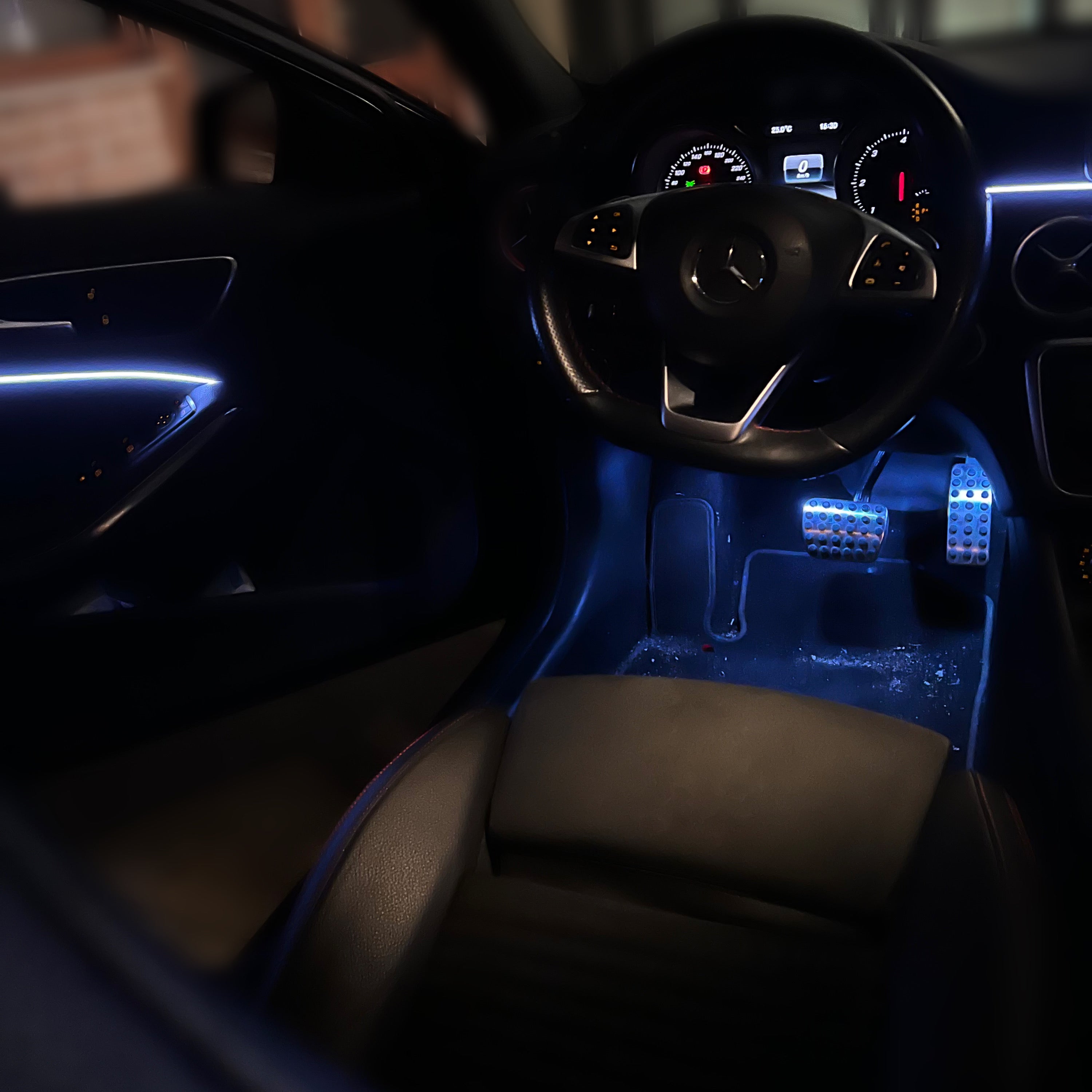 Ambient Light per Mercedes Classe A w176, Universale, Luci Ambiente con Comando da App, RGB Led, Led Dinamico