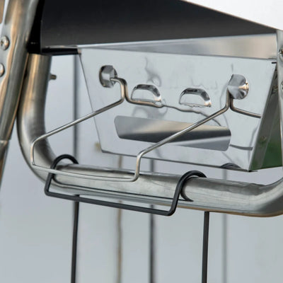 Outsunny Barbecue a Carbonella con Griglia e Piastra di Cottura, Cestino e Ripiani, 107x63x75cm, Nero
