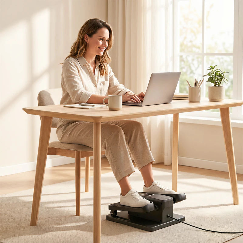 SPORTNOW Mini Ellittica da Scrivania, Manuale/Automatica, 12 Velocità Regolabili per Casa.