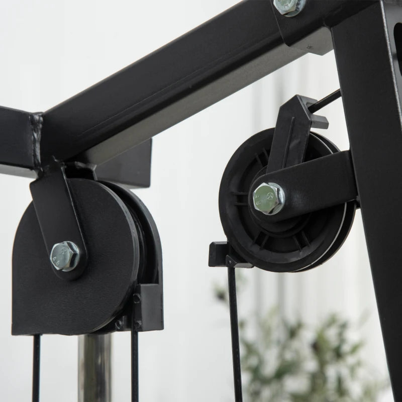 HOMCOM Stazione Fitness con Pesi da 45kg per Allenamento a Casa, 135x103x210cm, Nero