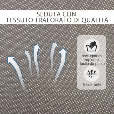 Outsunny Sedia A Dondolo Design Moderno Per Interni Ed Esterni Textilene 154x80x84cm Grigio