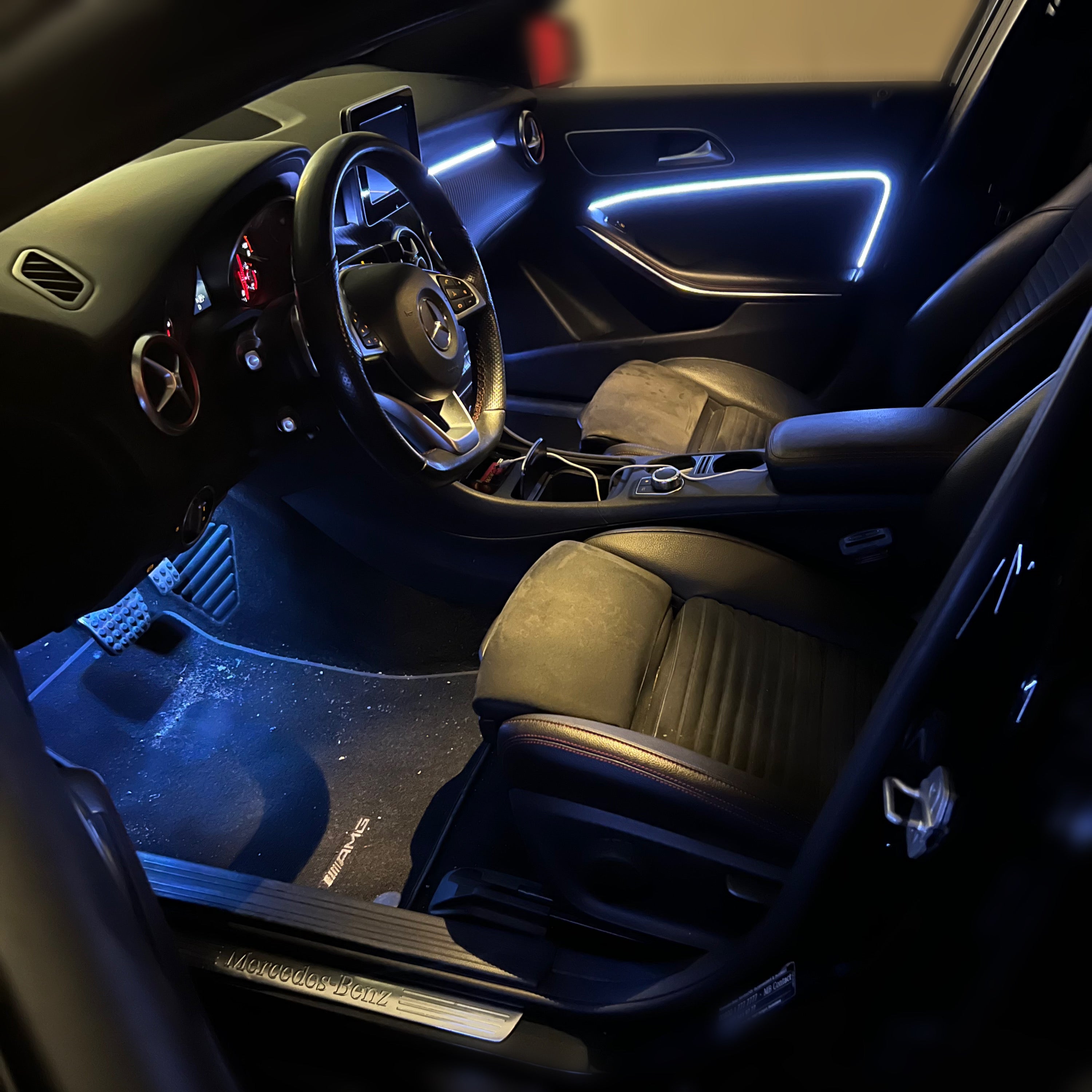 Ambient Light per Mercedes Classe A w176, Universale, Luci Ambiente con Comando da App, RGB Led, Led Dinamico