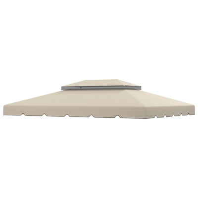 Outsunny Tettuccio di Ricambio per Gazebo da Giardino 3x4m con Tetto a 2 Livelli in Poliestere Beige