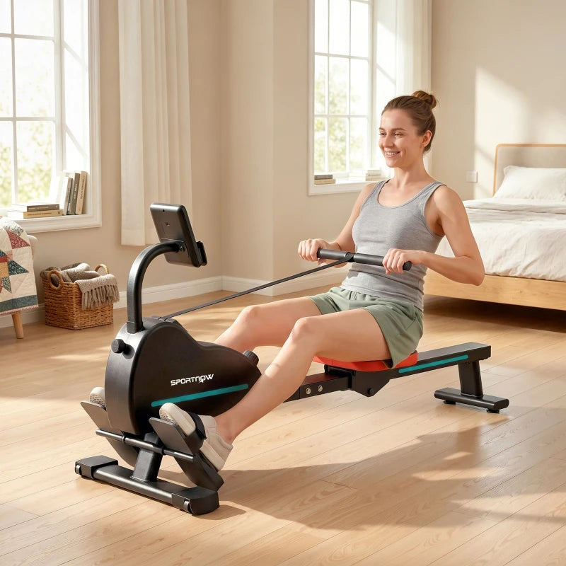 SPORTNOW Vogatore domestico: 16 livelli resistenza, Bluetooth, APP compatibile.