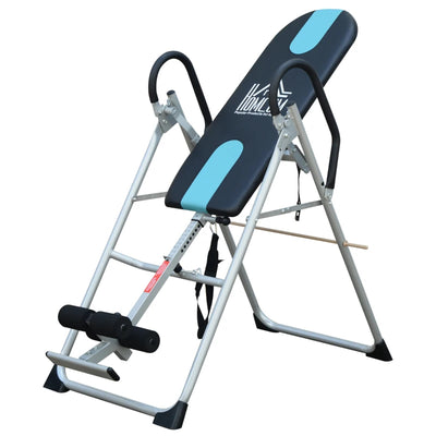 HOMCOM Panca a Inversione Gravitazionale Professionale Imbottita, Tavola di Inversione in Acciaio, 65x112-142x126cm