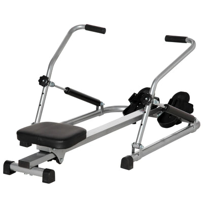 HOMCOM Vogatore Pieghevole, 4 Livelli di Resistenza e Display, Acciaio e ABS, 129x70x70 cm