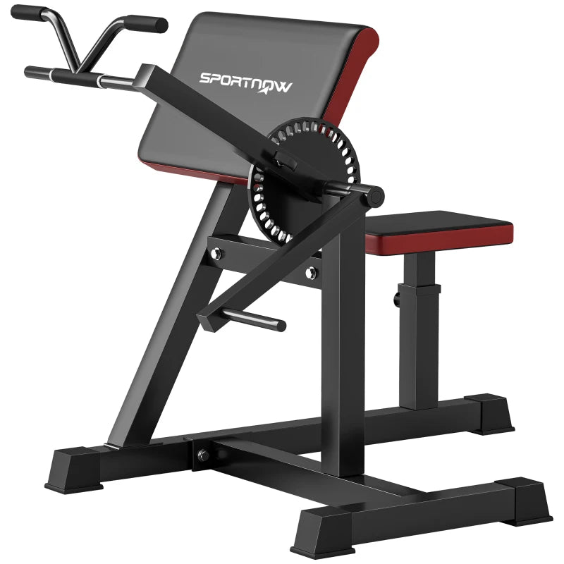 SPORTNOW Panca per Curl Bicipiti con Seduta e Appoggio per Gomiti Regolabili, Supporto per Pesi, Nero