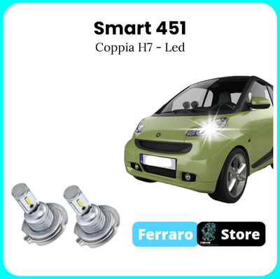 H7 LED Bulbs for Smart 451 - 15000 Lumen, Low Beam, White LED Bulbs 6000K