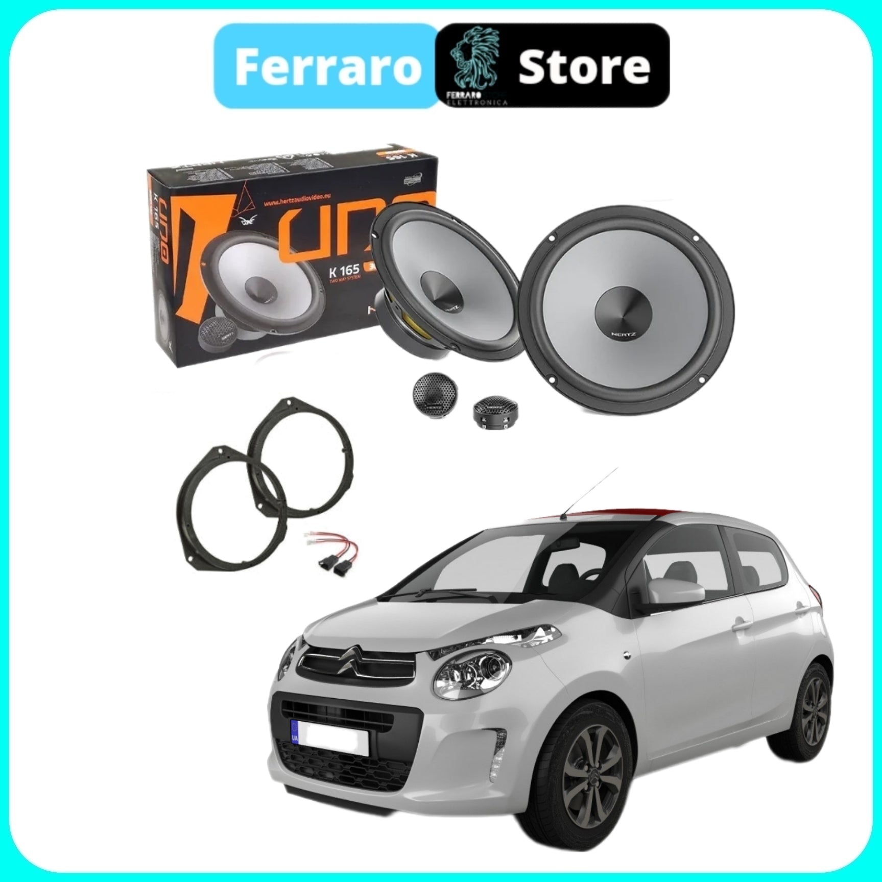 Kit 4 Casse per Citroen C1 [Dal 2014>] - Altoparlanti e Tweeter, Hertz, Anteriori