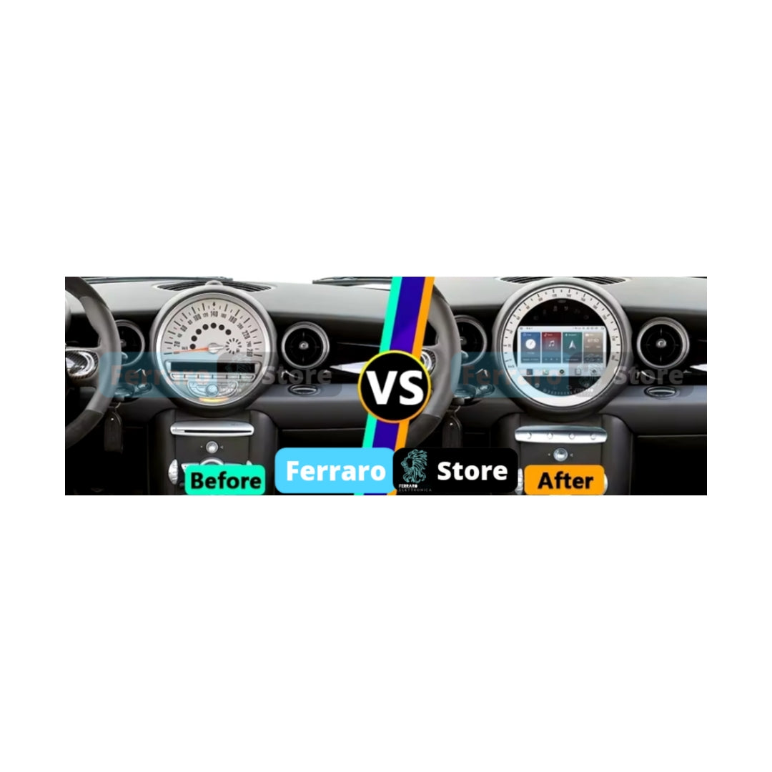 (PRENOTA)  Autoradio per Mini Cooper R55/R56/R57 7" (2007-2014) Android, Bluetooth, CarPlay, Android Auto, 4GB/8GB Ram