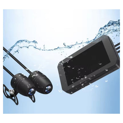 Monitor per Moto 5.5", Apple CarPlay, Android Auto, Telecamera, DashCam, Display LCD, Portatile, IP67 Impermeabile