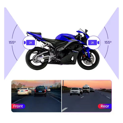 Monitor per Moto 5.5", Apple CarPlay, Android Auto, Telecamera, DashCam, Display LCD, Portatile, IP67 Impermeabile