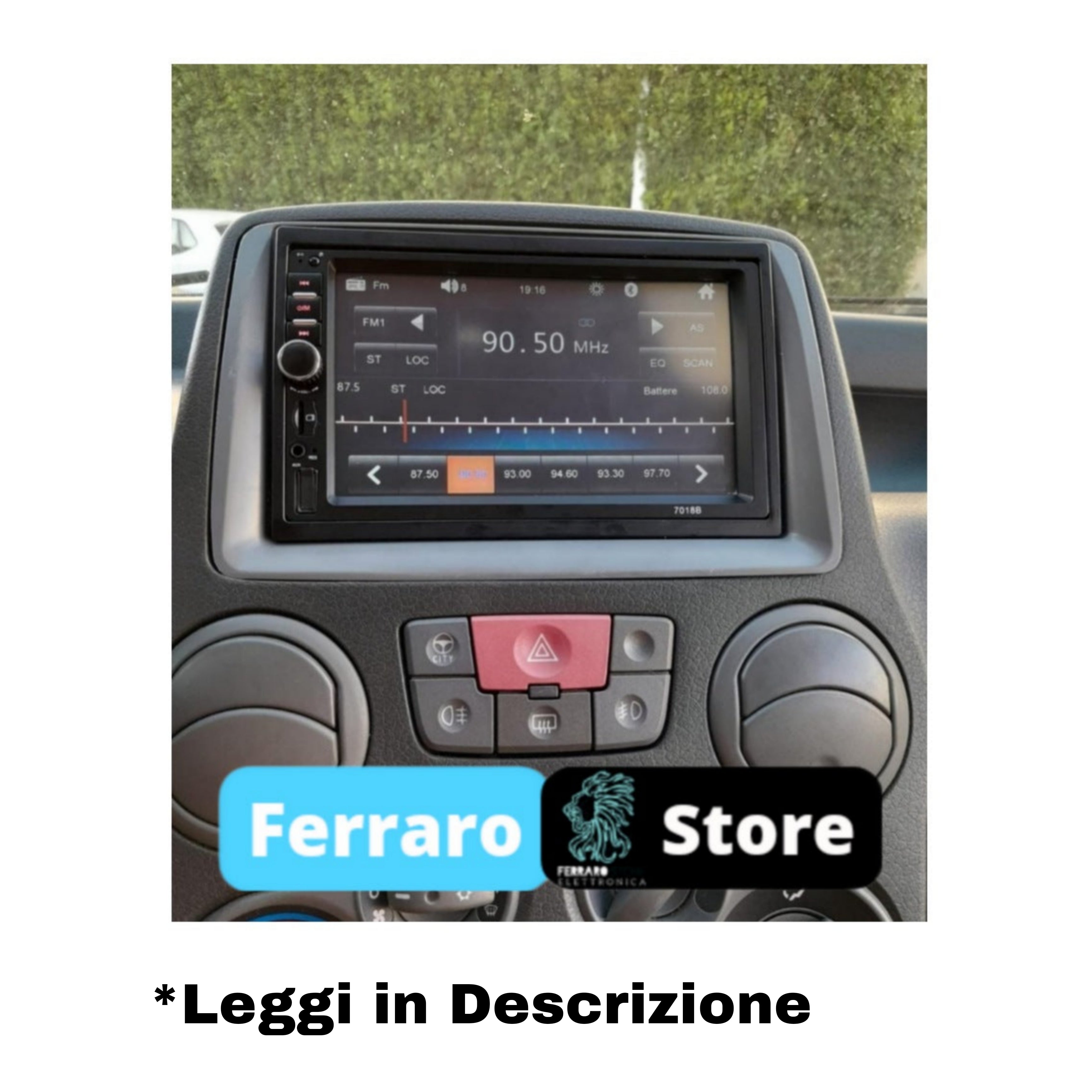 Autoradio Universale Fisso, 2Din 7"Pollici, USB, AUX, Bluetooth, Navigatore, CarPlay e Android Auto