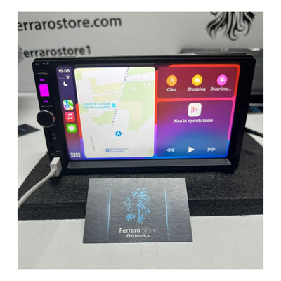 Autoradio Universale Fisso, 2Din 7"Pollici, USB, AUX, Bluetooth, Navigatore, CarPlay e Android Auto