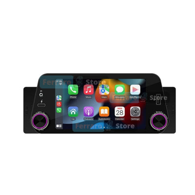 Autoradio Universale Fisso, 1Din 5"Pollici, Bluetooth, Radio, USB, Navigatore, CarPlay e Android Auto Cablato