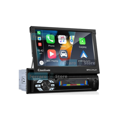 Autoradio Universale Motorizzato (Android) 1Din 7"Pollici, Bluetooth, CarPlay, Android Auto, 2/32GB Ram