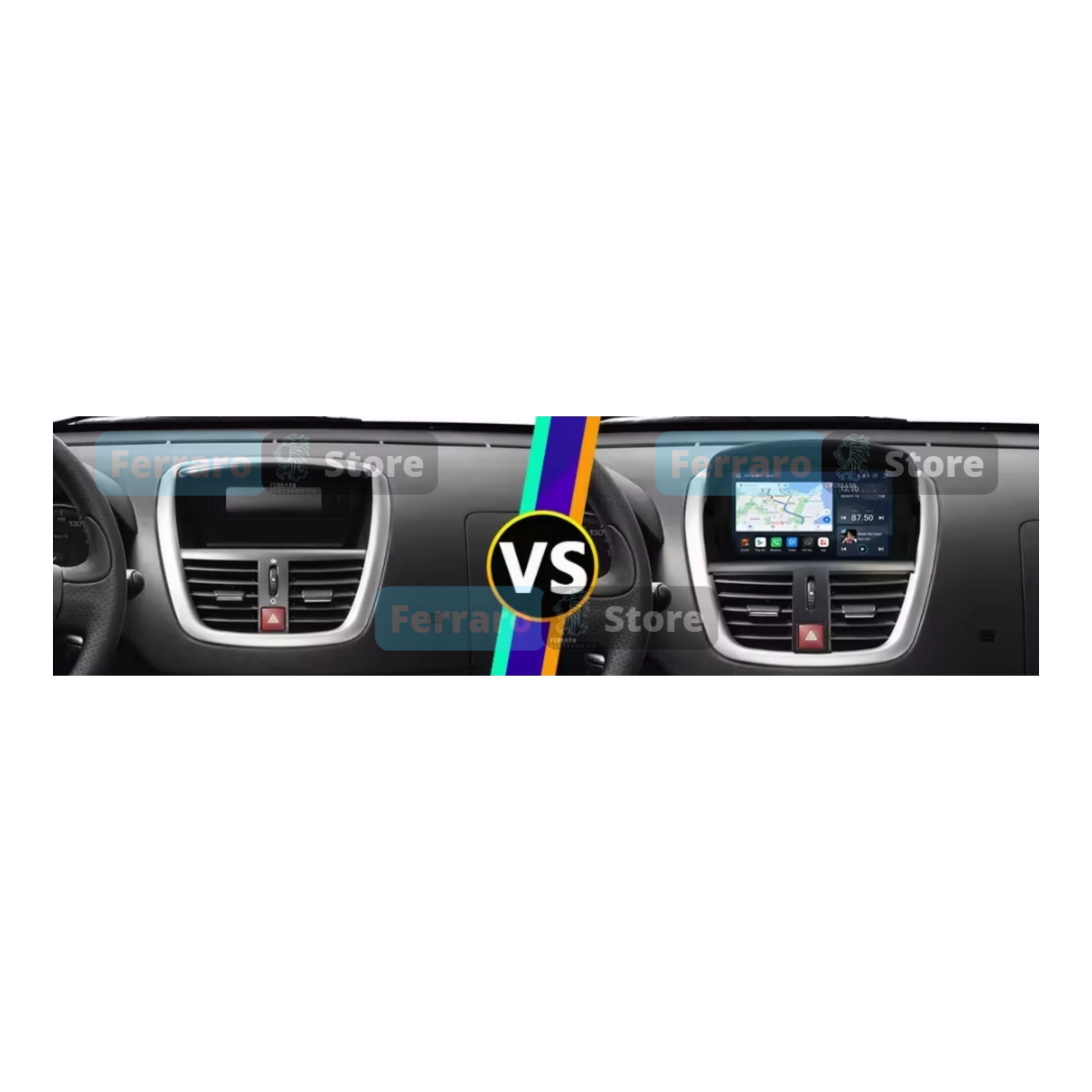 (PRENOTA) Autoradio per Peugeot 206, 207 7" (2006-2015) Android, Bluetooth, CarPlay, Android Auto, 4GB/8GB Ram