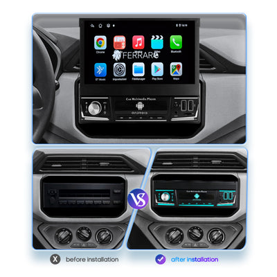 Autoradio Universale a Scomparsa Manuale (Android) 1Din 7" Pollici, Bluetooth, CarPlay, Android Auto, 2GB/4GB Ram