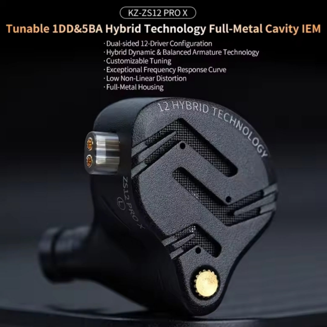 (PRENOTA)  Auricolari KZ ZS12 Pro X, In metallo, In Ear, Monitor cuffie, Sport, Cancellazione del Rumore