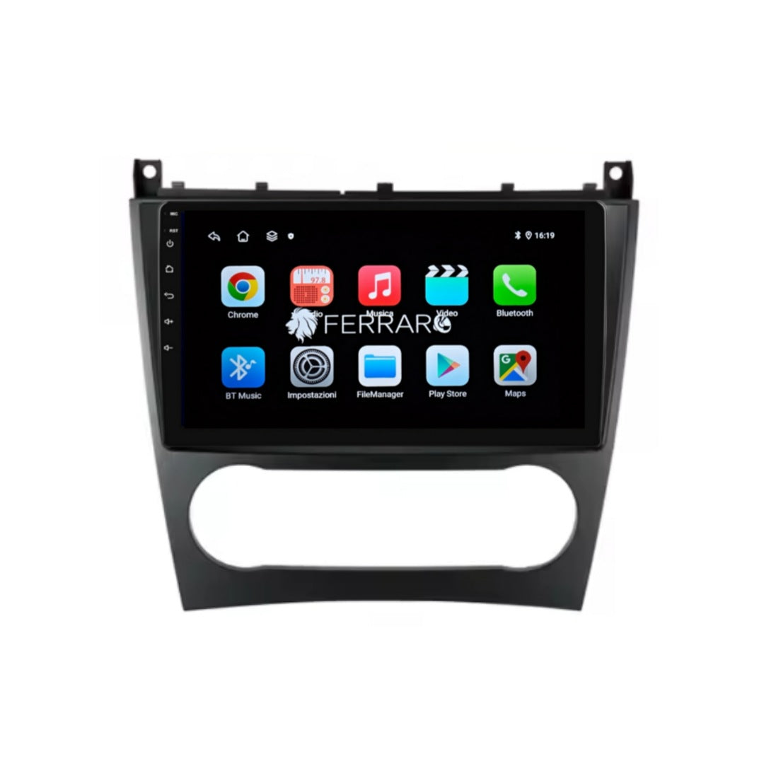 Autoradio per Mercedes Classe C 9" (2004-2007) Android, Bluetooth, CarPlay, Android Auto, 2GB/4GB/6GB/8GB Ram