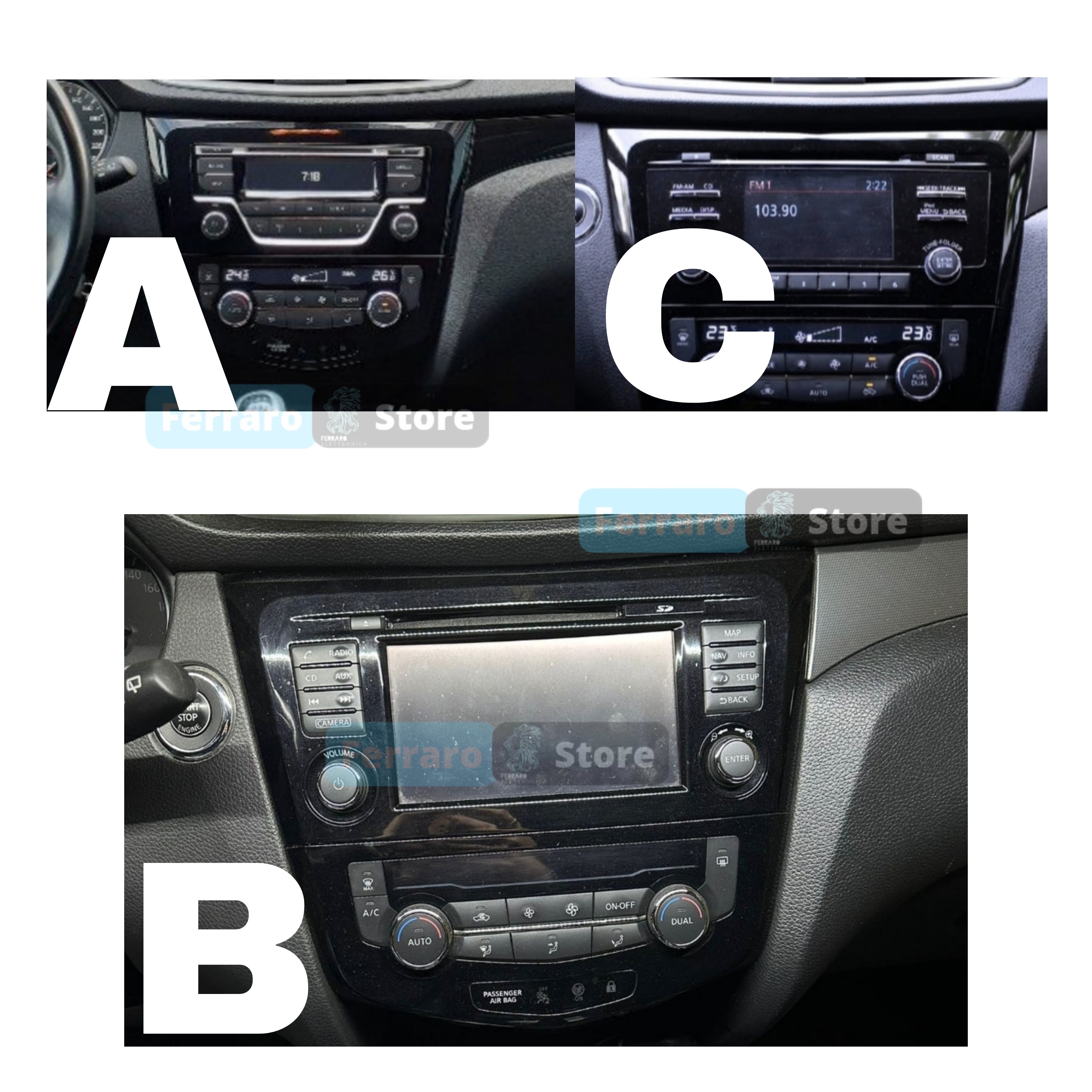 Autoradio per Nissan Qashqai J11, x-Trail 3 T32 9 (2013-2019) Android, Bluetooth, CarPlay, Android Auto, 2GB/4GB/6GB/8GB Ram