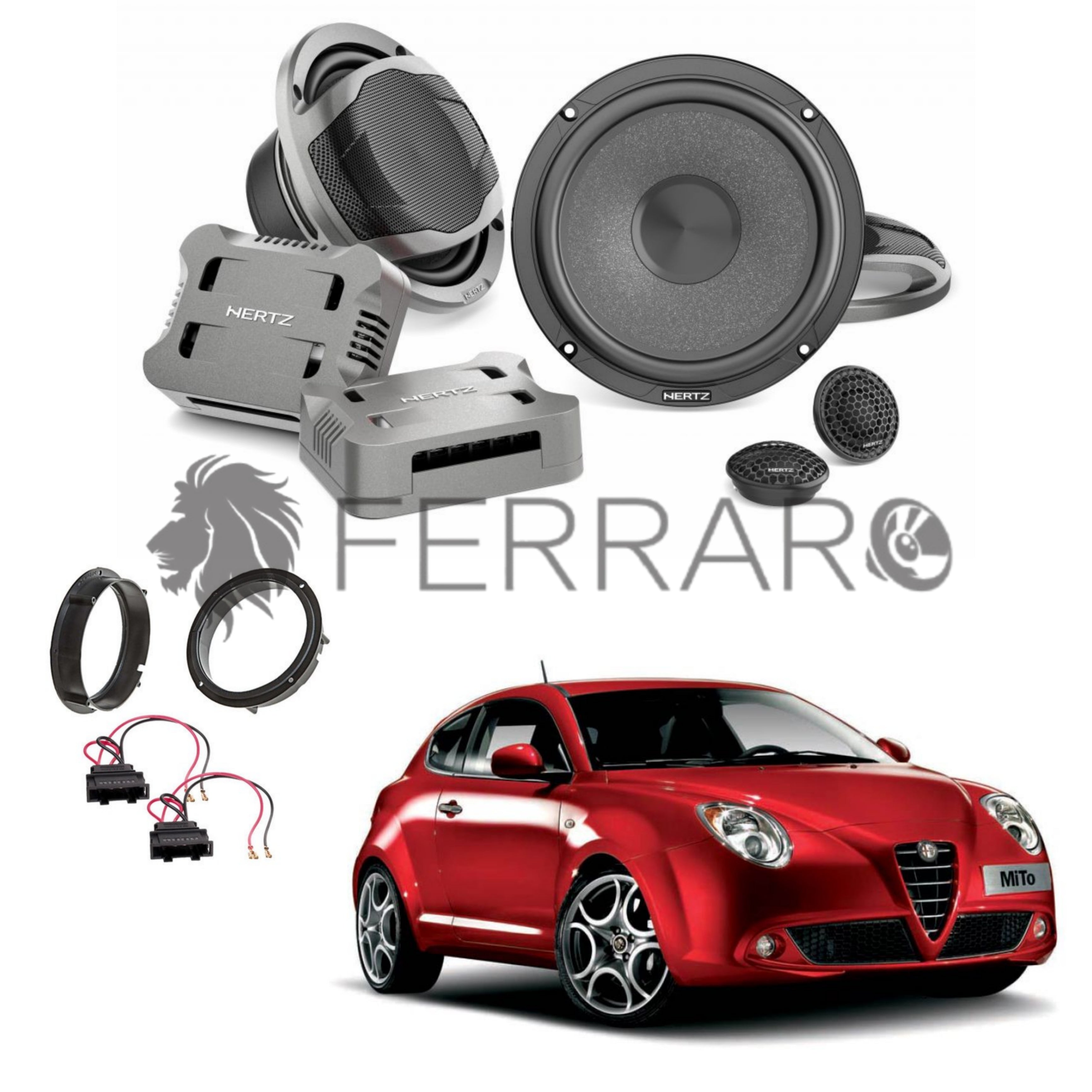 Hertz Kit 4 Casse, CK165, Anteriori, Alfa Romeo Mito