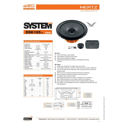 Hertz Kit 4 Casse | DSK 165.3 | Anteriori | Dacia Logan dal 2012>