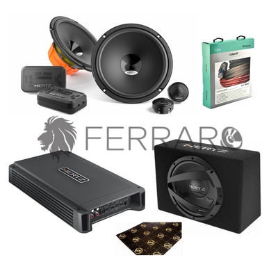 Hertz Sound Casse DSK 165.3, Amplificatore HCP 4, Sub DBX 30.3, Set Cavi