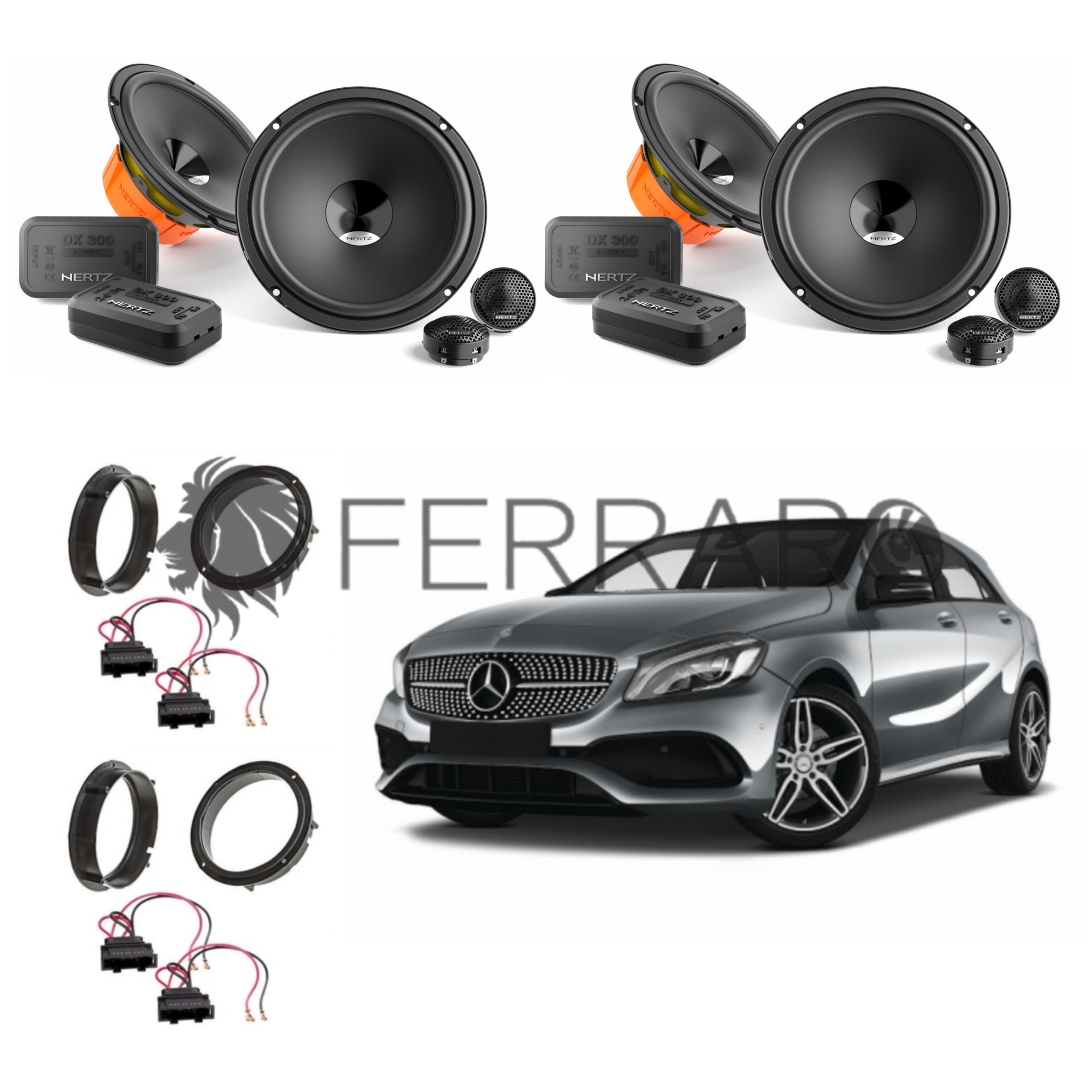 Hertz Kit 8 Casse, DSK 165.3, Ant/Post, Mercedes Classe A/B, W176/W246