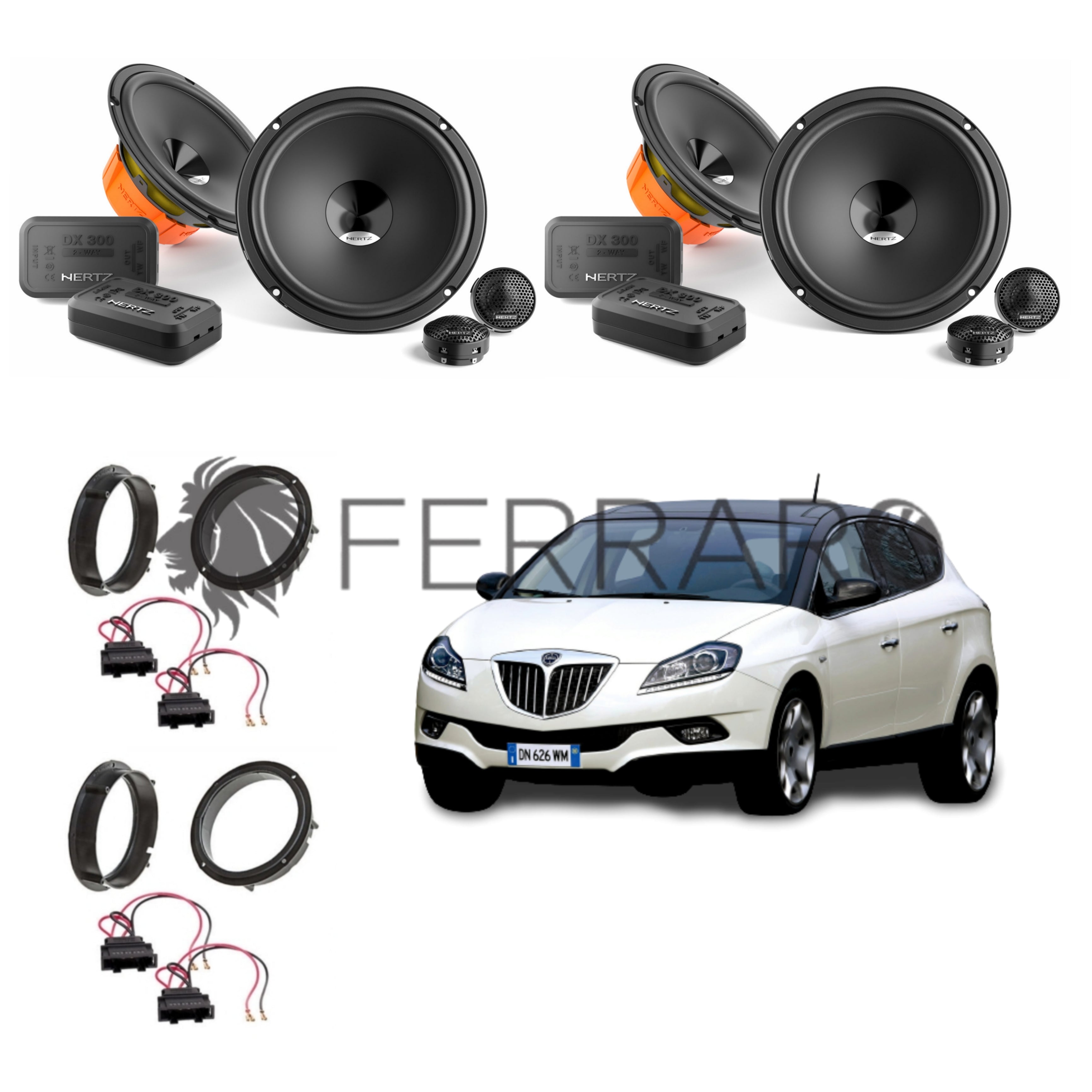 Hertz Kit 8 Casse, DSK 165.3, Ant/Post, Lancia Delta dal 2008>