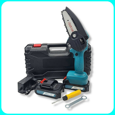 Mini Motosega Elettrica, 6"Pollici, Doppia Batteria, Portatile, 48v, Motosega, Giardinaggio, Potatura, Valigetta