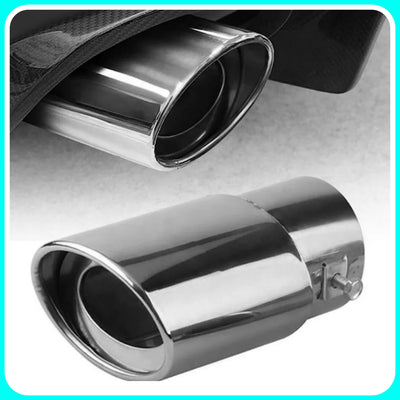 Car Exhaust Pipe - Car Exhaust Tip, Stainless Steel, For Modified Cars, Bright Silver Straight