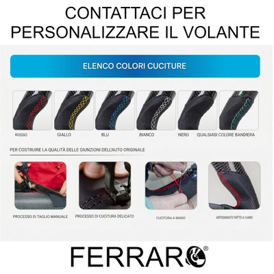 (PRENOTA) Volante per Audi, Pelle, Etichetta Rossa, Cuciture Rosse, Logo Nero, RS