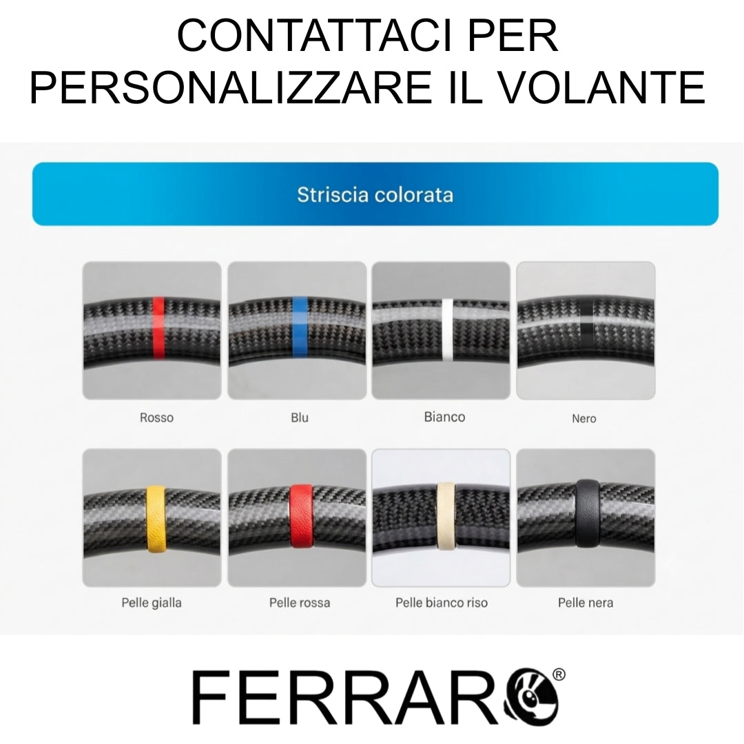 (PRENOTA) Volante per Audi, Pelle, Etichetta Rossa, Cuciture Rosse, Logo Nero, RS