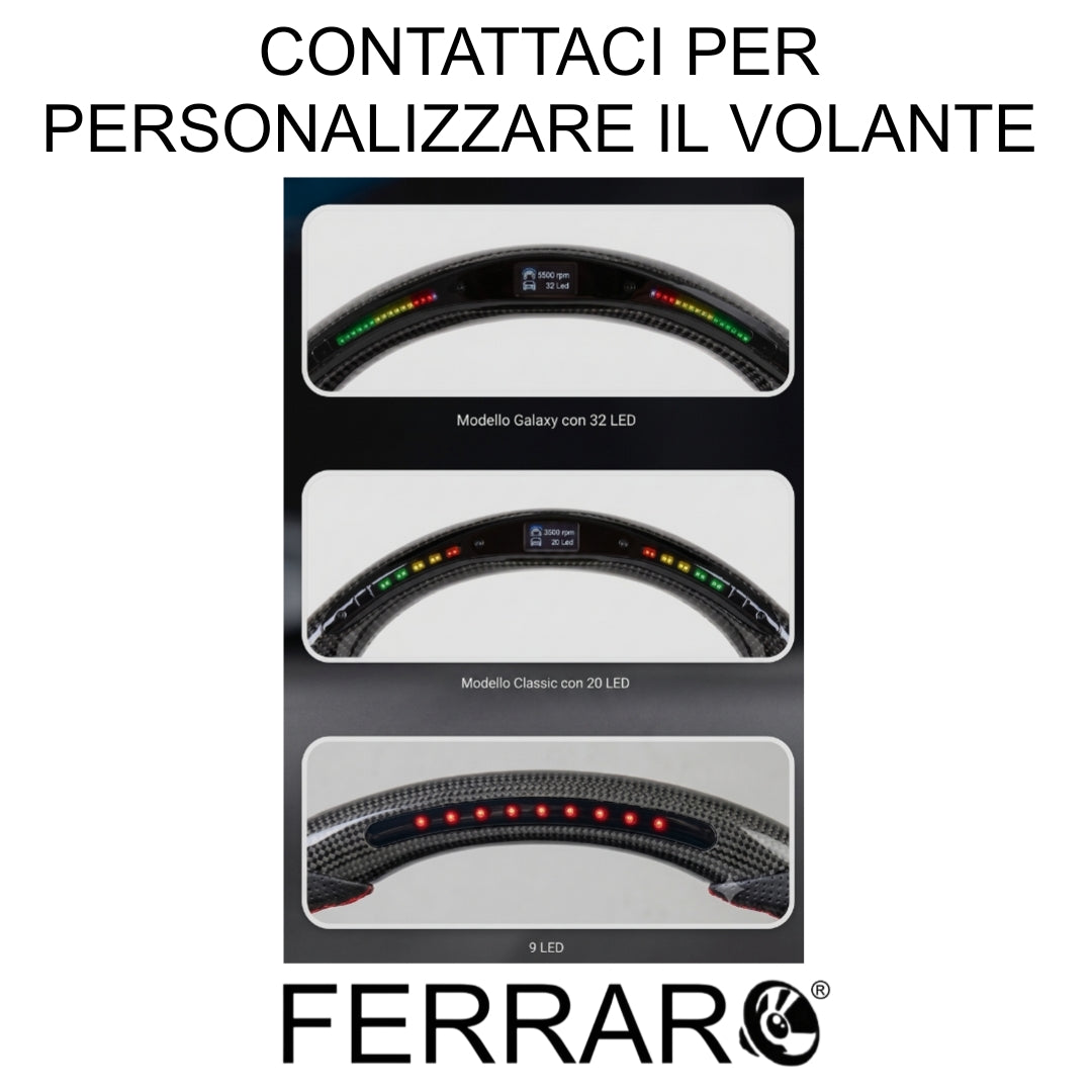 (PRENOTA) Volante per Audi, Pelle, Etichetta Rossa, Cuciture Rosse, Logo Nero, RS