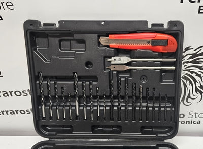 Trapano Avvitatore 77 pezzi, a Doppia Batteria, 12v, Valigetta Rigida