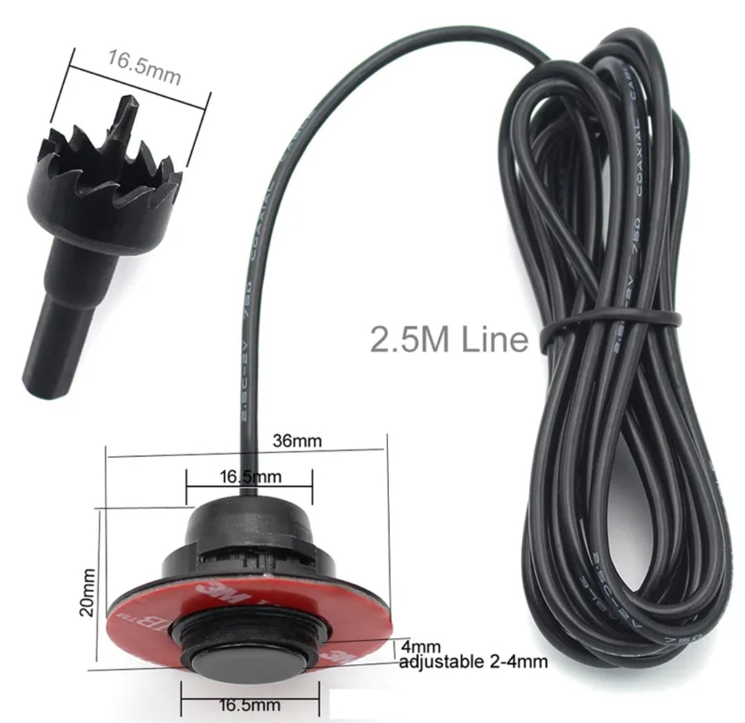 Parking Sensors - 13mm, Rear or Front, 16mm Depth, Acoustic Warning, Reverse Gear, Capsule Kit