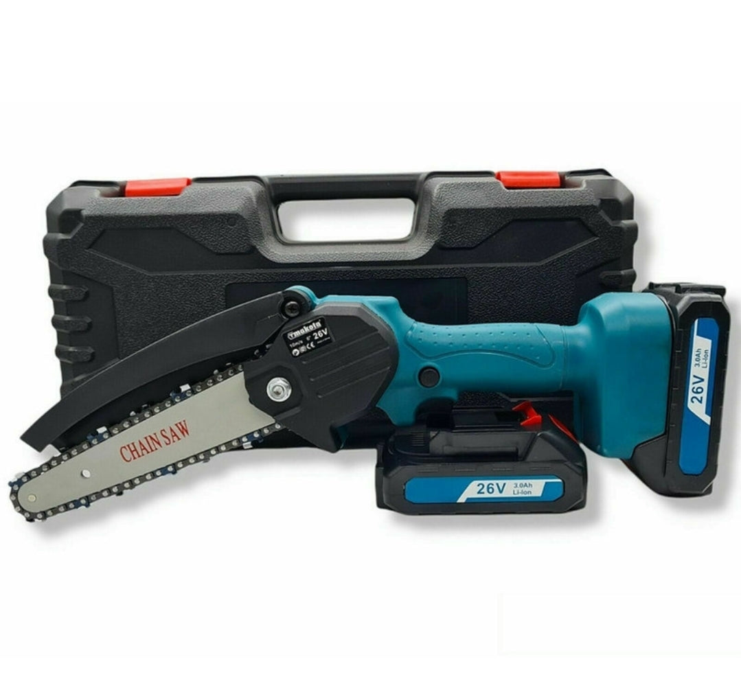 Mini Motosega Elettrica, 6"Pollici, Doppia Batteria, Portatile, 48v, Motosega, Giardinaggio, Potatura, Valigetta