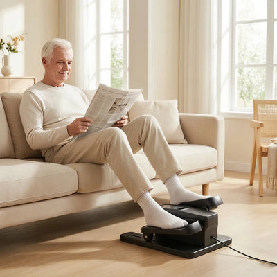SPORTNOW Mini Ellittica da Scrivania, Manuale/Automatica, 12 Velocità Regolabili per Casa.