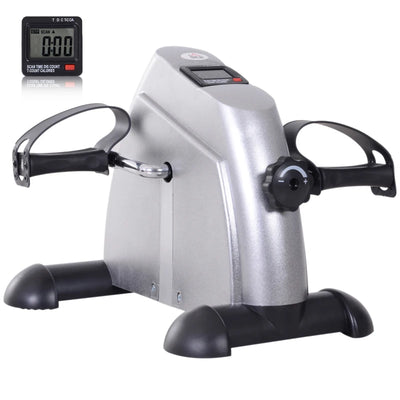 HOMCOM Mini Cyclette Portatile per Gambe e Braccia, Pedaliera per Riabilitazione con Display LCD, Argento