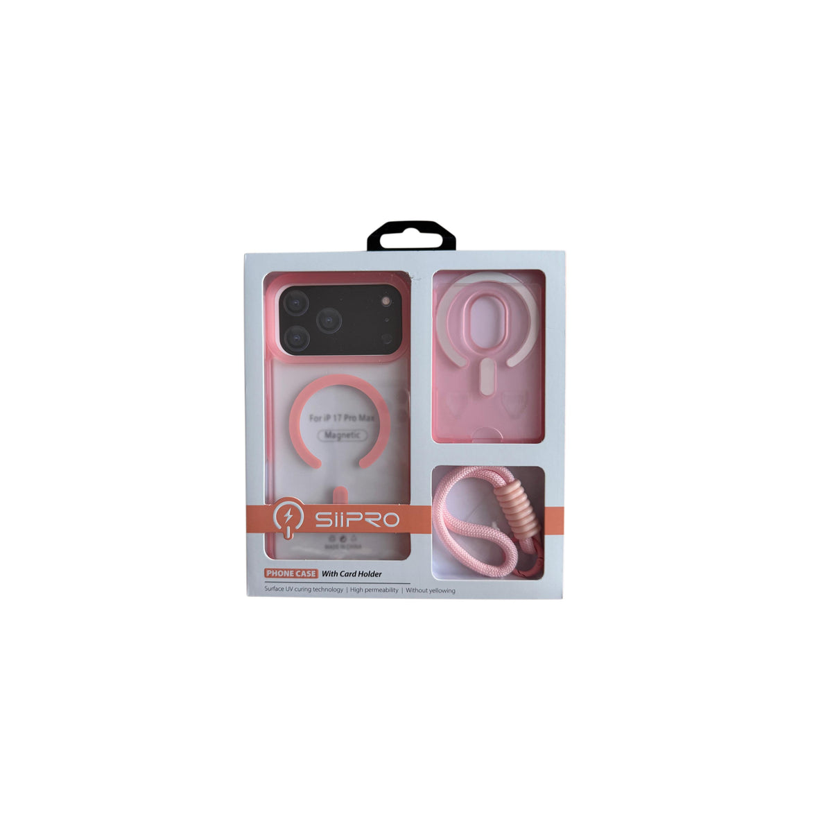 Kit Cover Magnetica Magsafe Sii PRO per iPhone Con Porta Carte e Laccetto Cordone