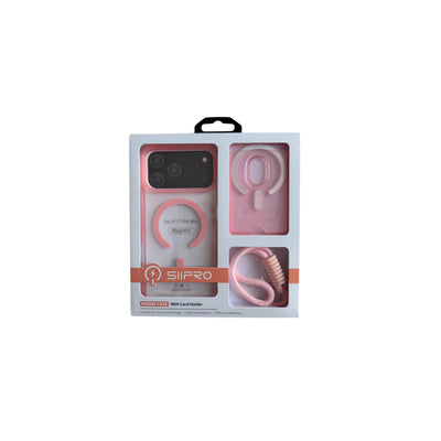 Kit Cover Magnetica Magsafe Sii PRO per iPhone Con Porta Carte e Laccetto Cordone