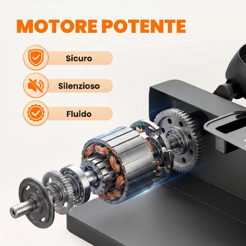 SPORTNOW Mini Ellittica da Scrivania, Manuale/Automatica, 12 Velocità Regolabili per Casa.